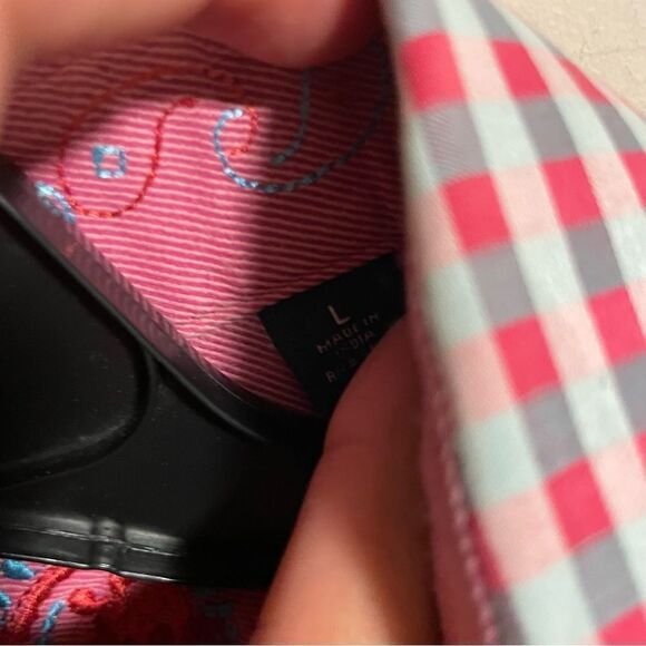 Robert Graham Pink Plaid Checkered Flannel Button Down Shirt- Size Large - Picture 4 of 6